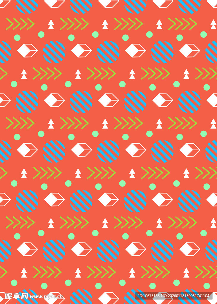 红色几何图案无缝背景