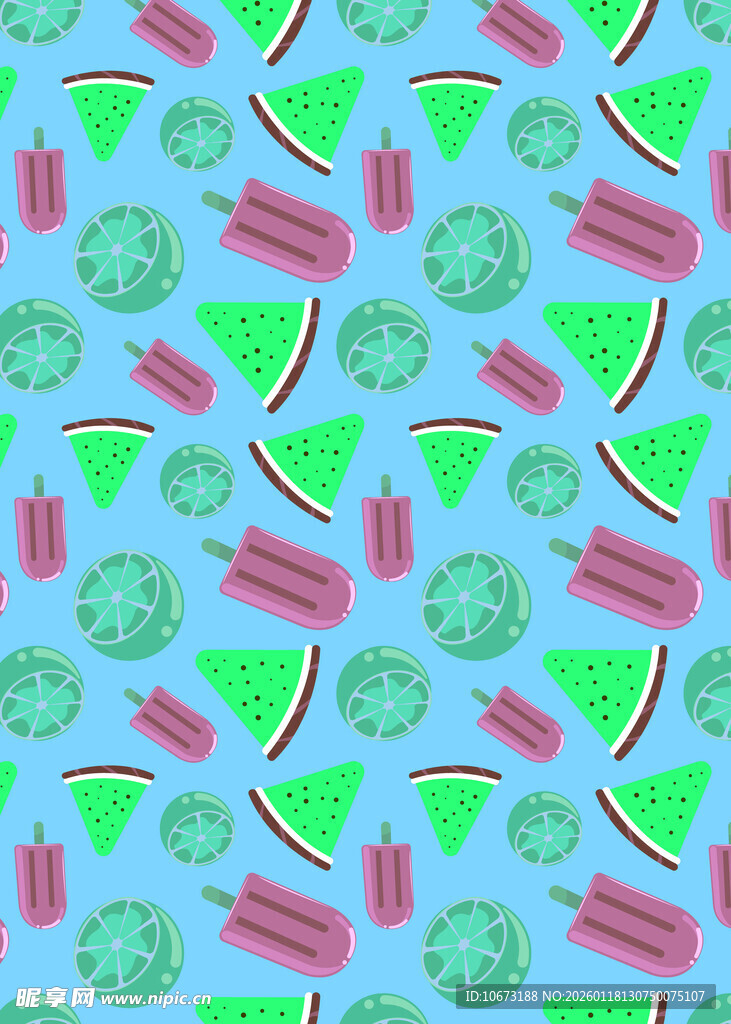 西瓜图案的清新背景图