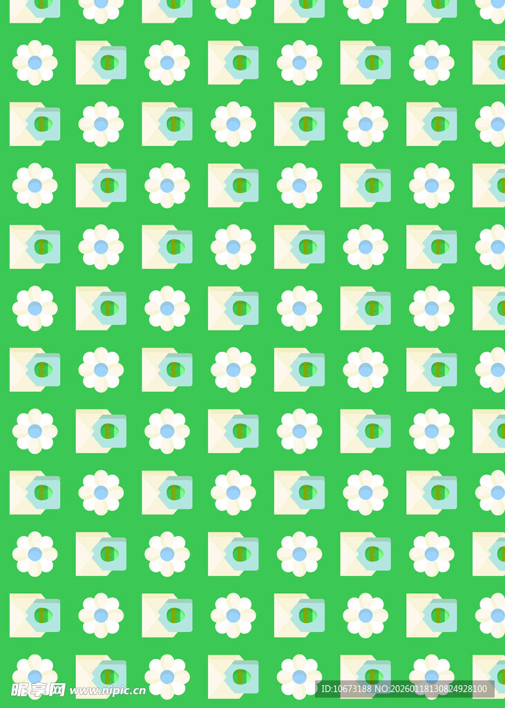 绿色几何图案无缝背景图