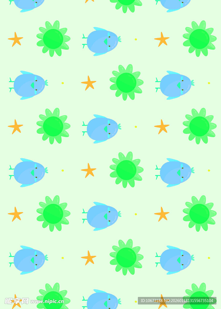 清新海洋风图案背景图