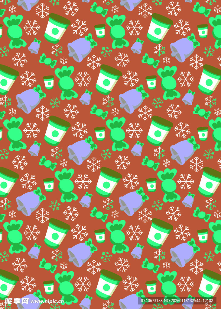 圣诞风多彩图案布料纹理