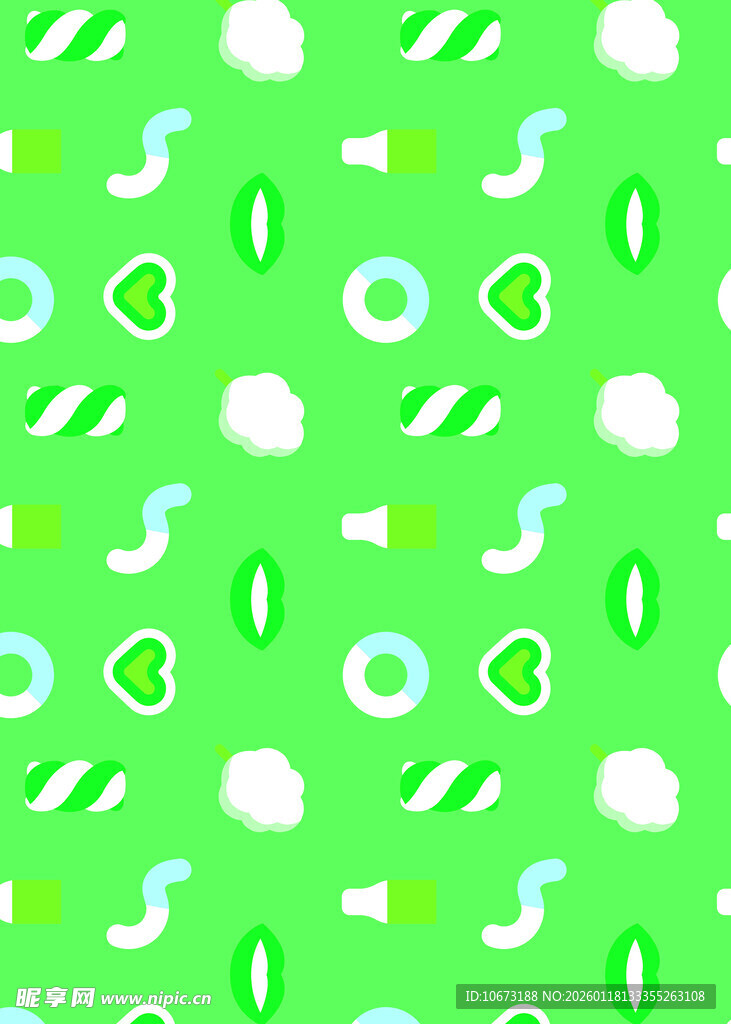 清新绿色几何图案背景