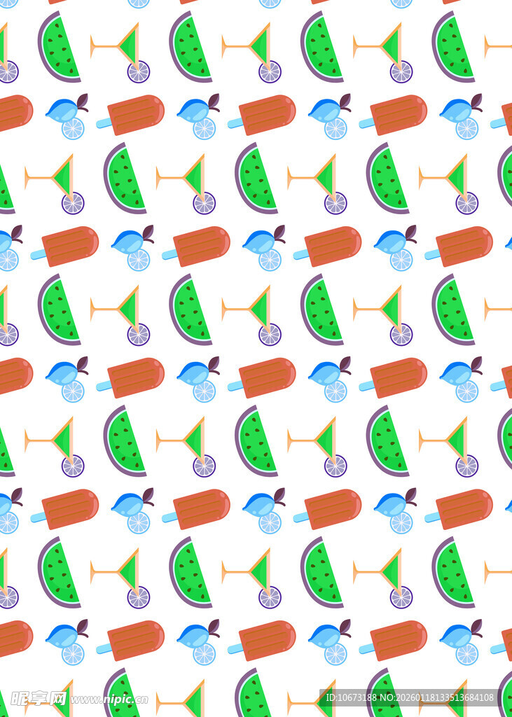 多彩鱼形图案无缝背景