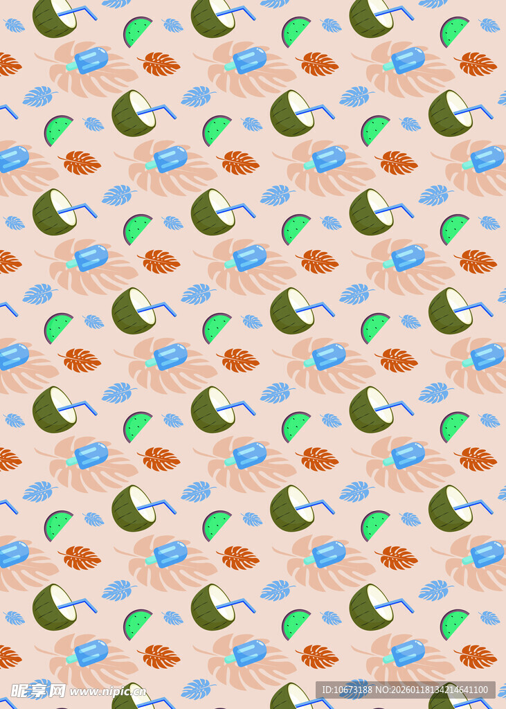 多彩卡通图案无缝背景