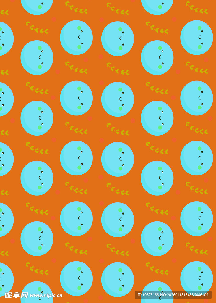 橙色底蓝色圆点图案背景