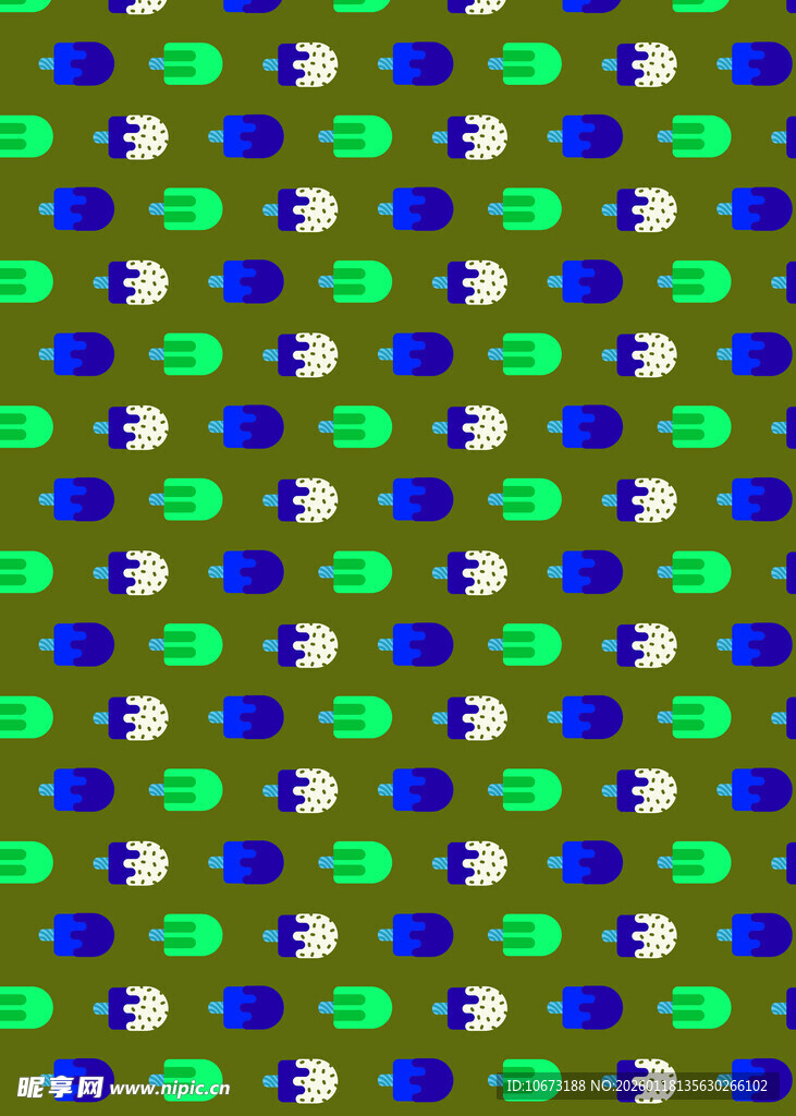 绿色底多彩图案纹理
