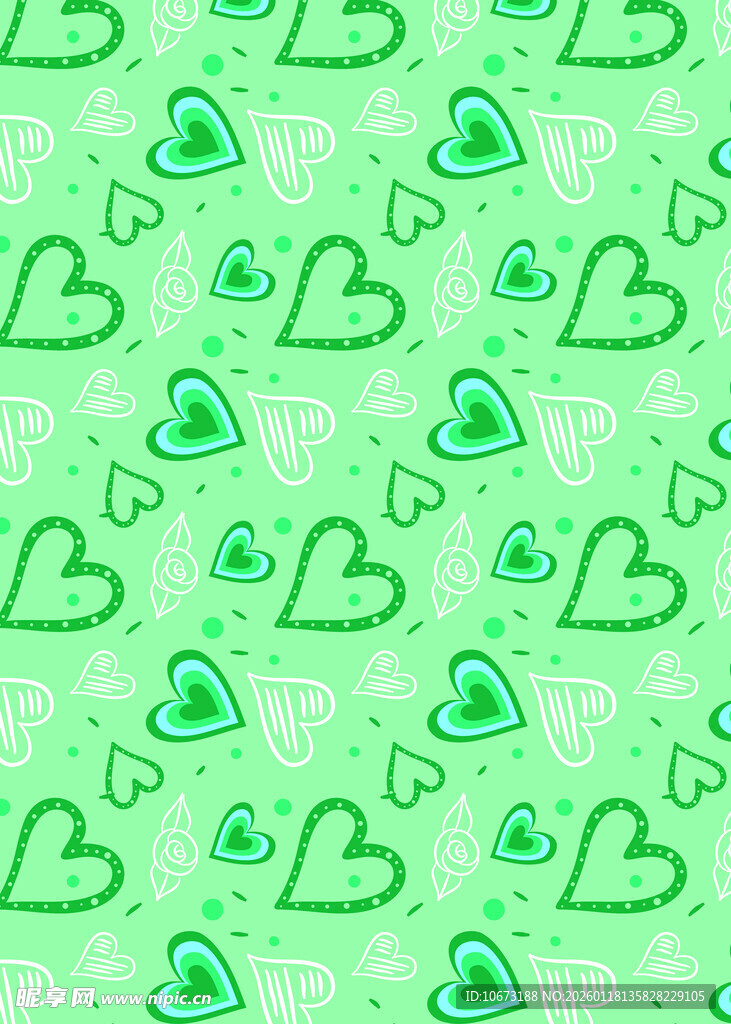 绿色爱心图案背景纹理