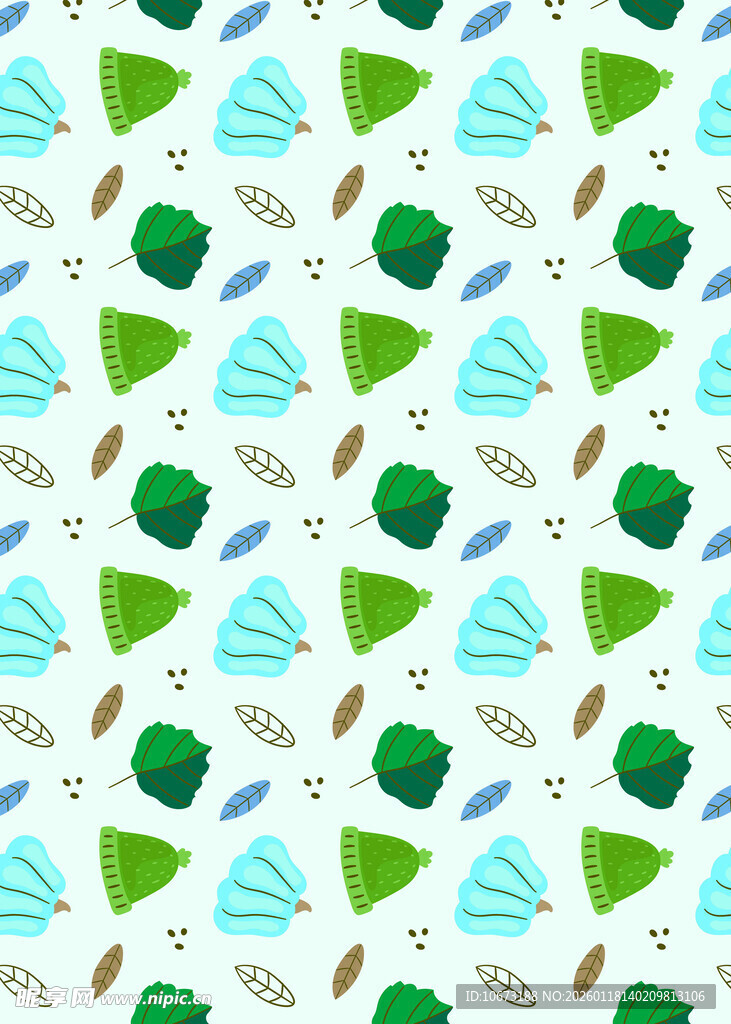 清新几何图案无缝背景图