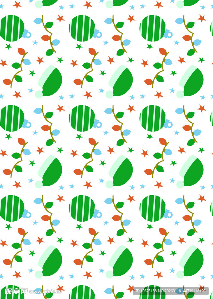 清新水果图案无缝背景