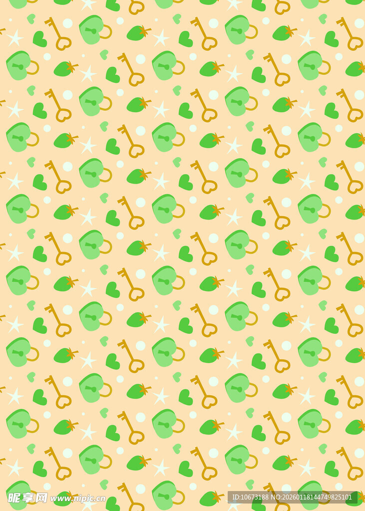 卡通风格水果乐器图案背景