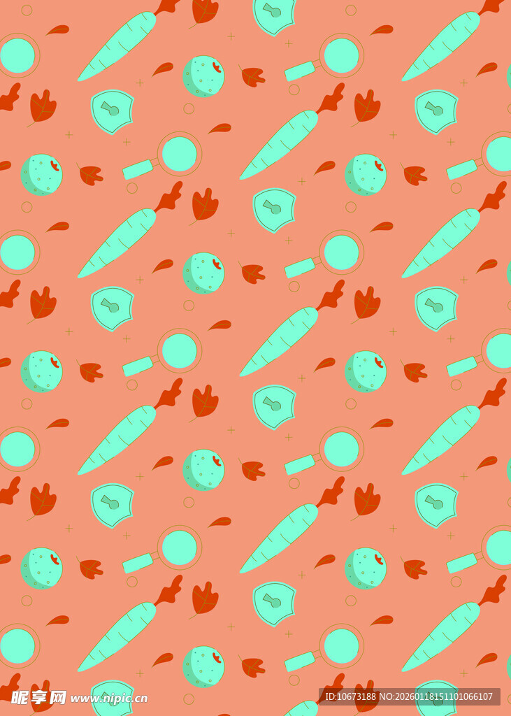 粉色底多彩图案无缝背景