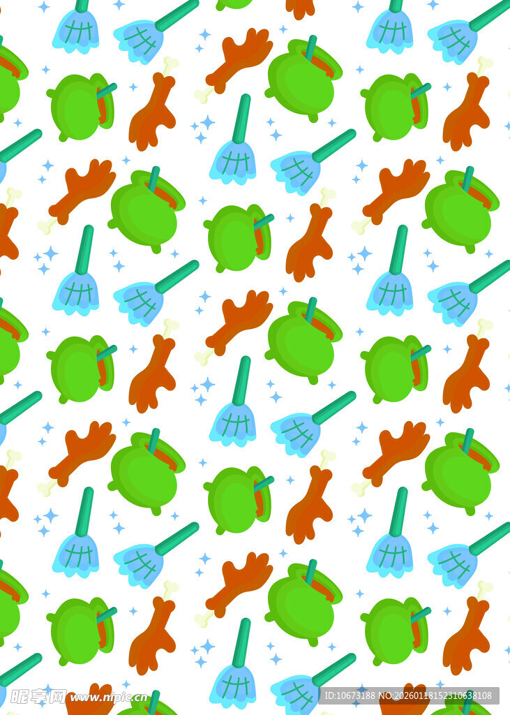 可爱恐龙图案无缝背景