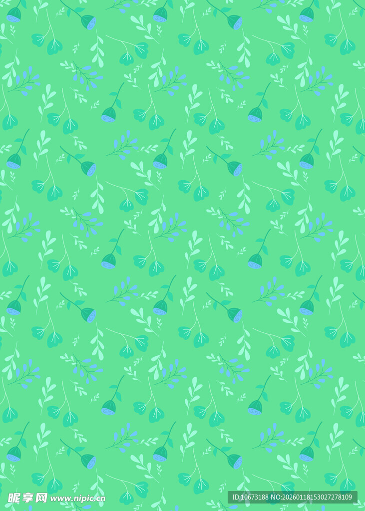 清新绿底带蓝点图案背景