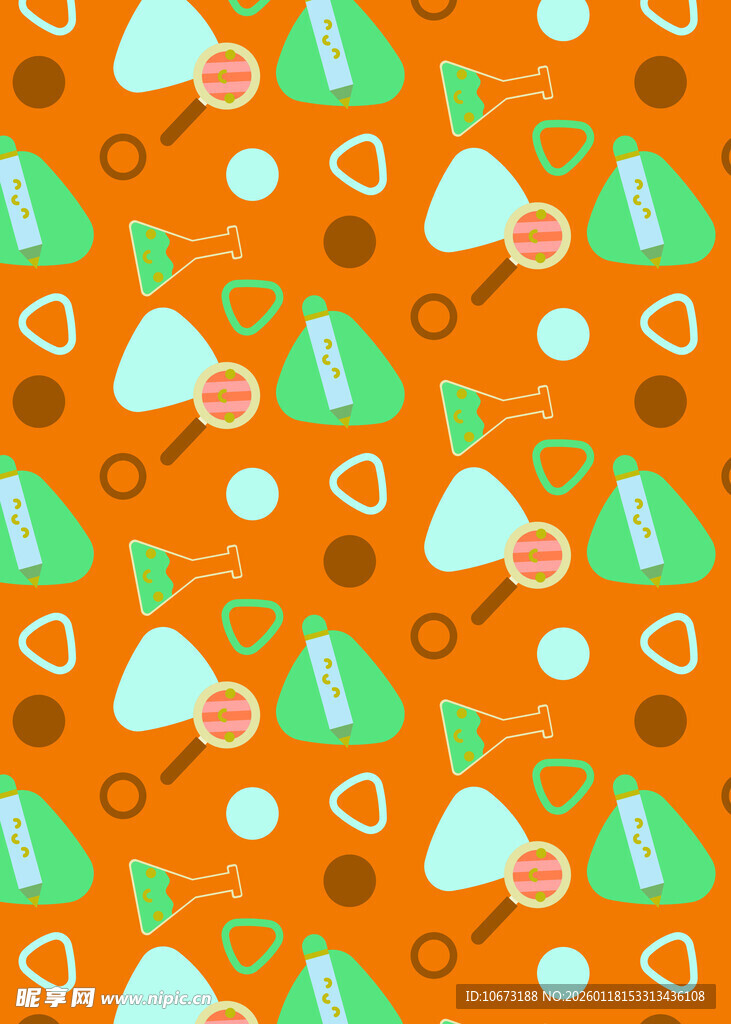 橙色背景几何图案无缝纹理