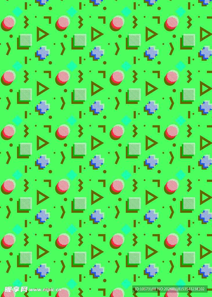 绿色背景多彩图案纹理