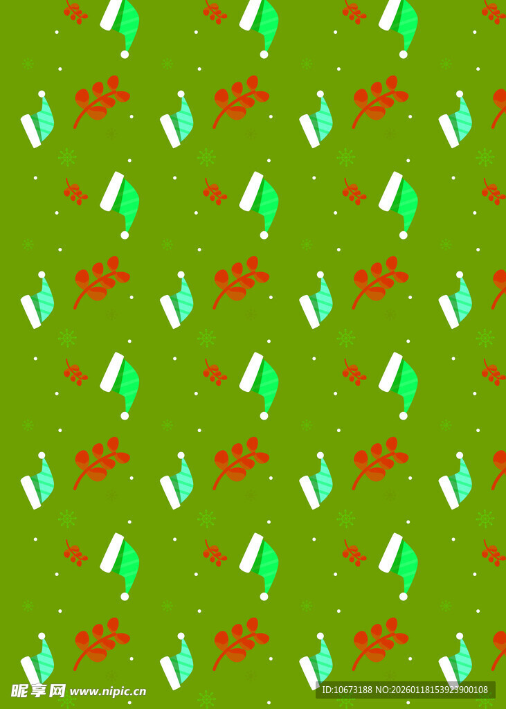 圣诞礼物图案绿色背景图