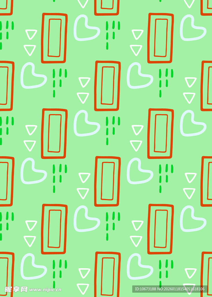 绿色背景手机图案无缝纹理