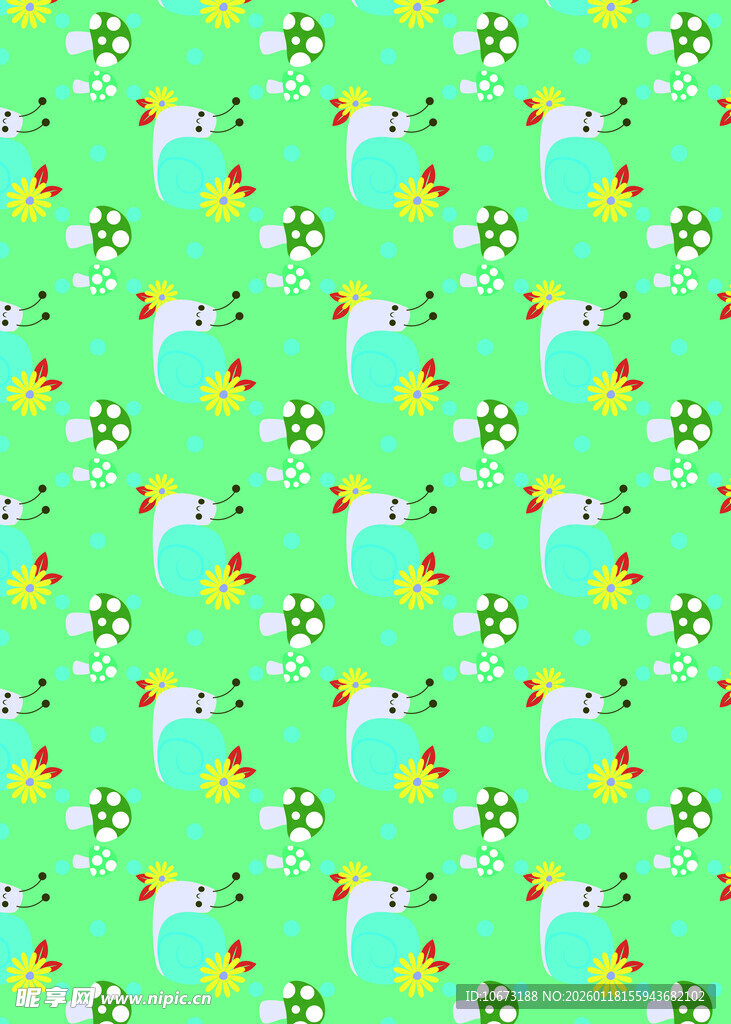 绿色卡通图案背景纹理