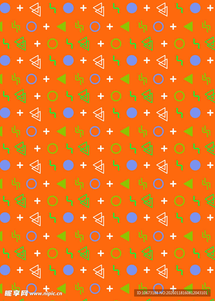 橙色多彩几何图案背景