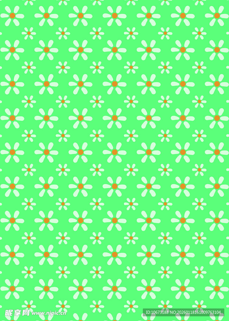 绿色花卉图案背景纹理
