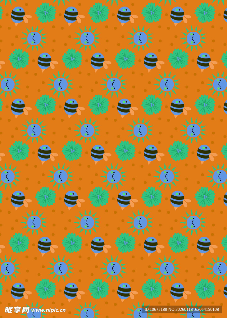 橙色底多彩图案纹理背景