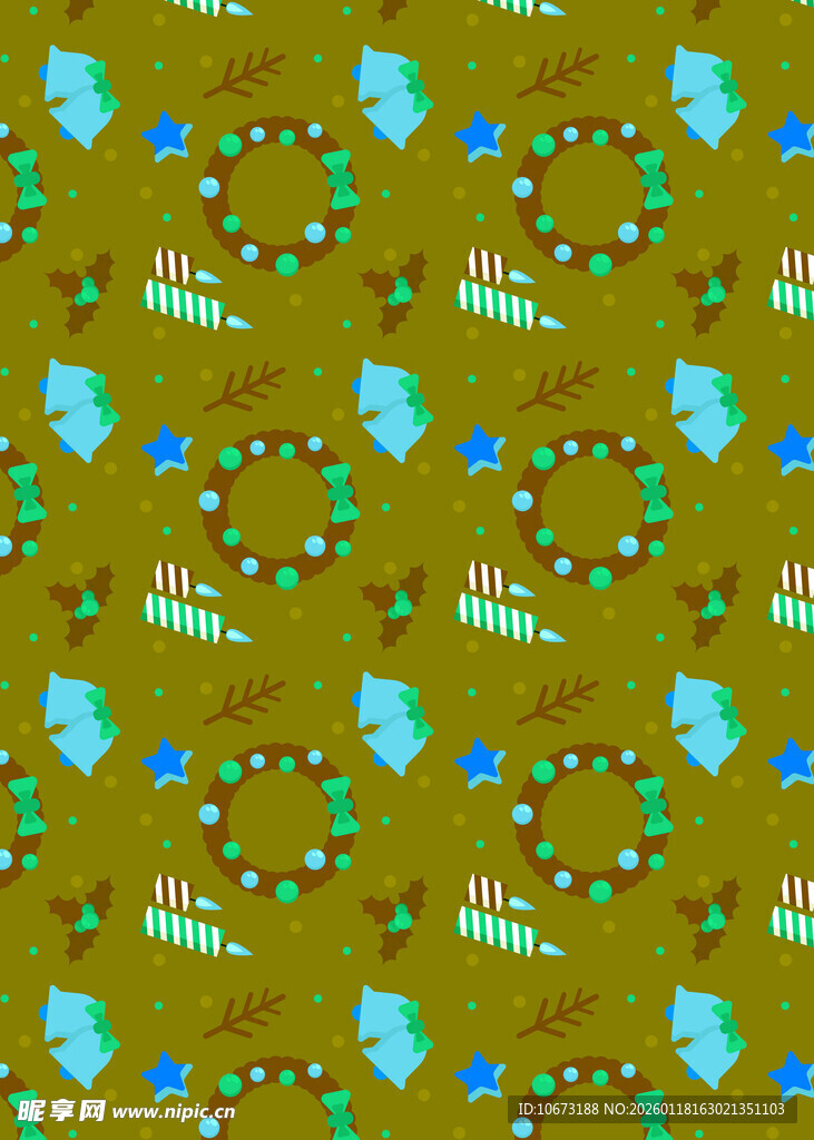 卡通风格节日装饰图案背景