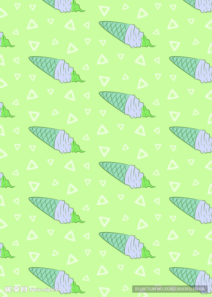 绿色冰淇淋图案背景图