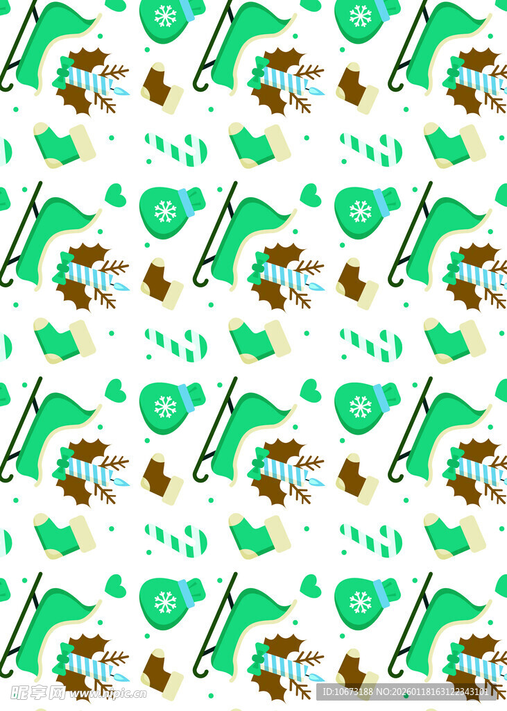 清新绿植图案无缝背景