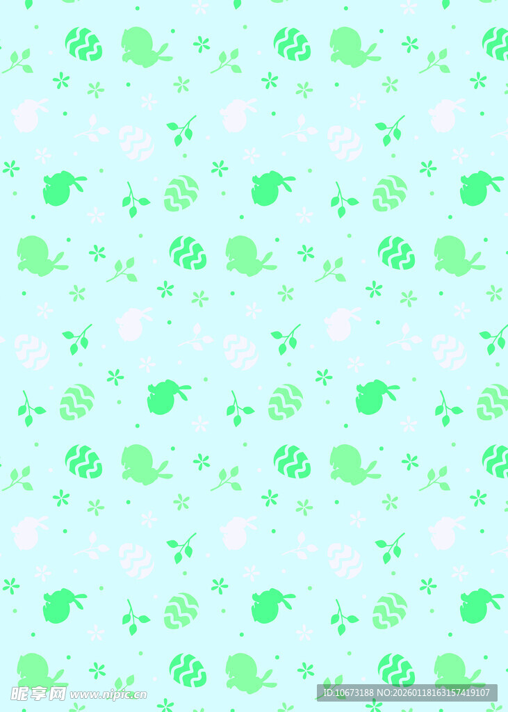 浅绿色卡通图案背景