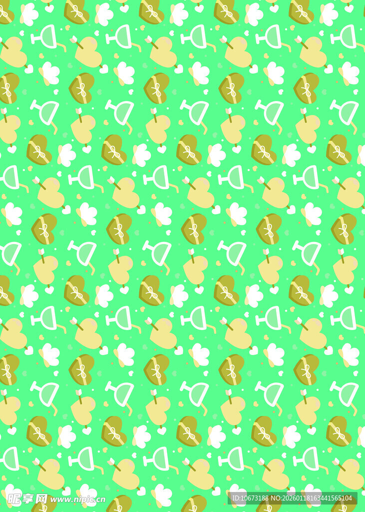绿色碎花清新图案背景