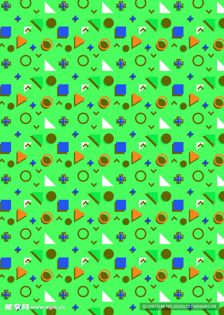 绿色多彩几何图案背景