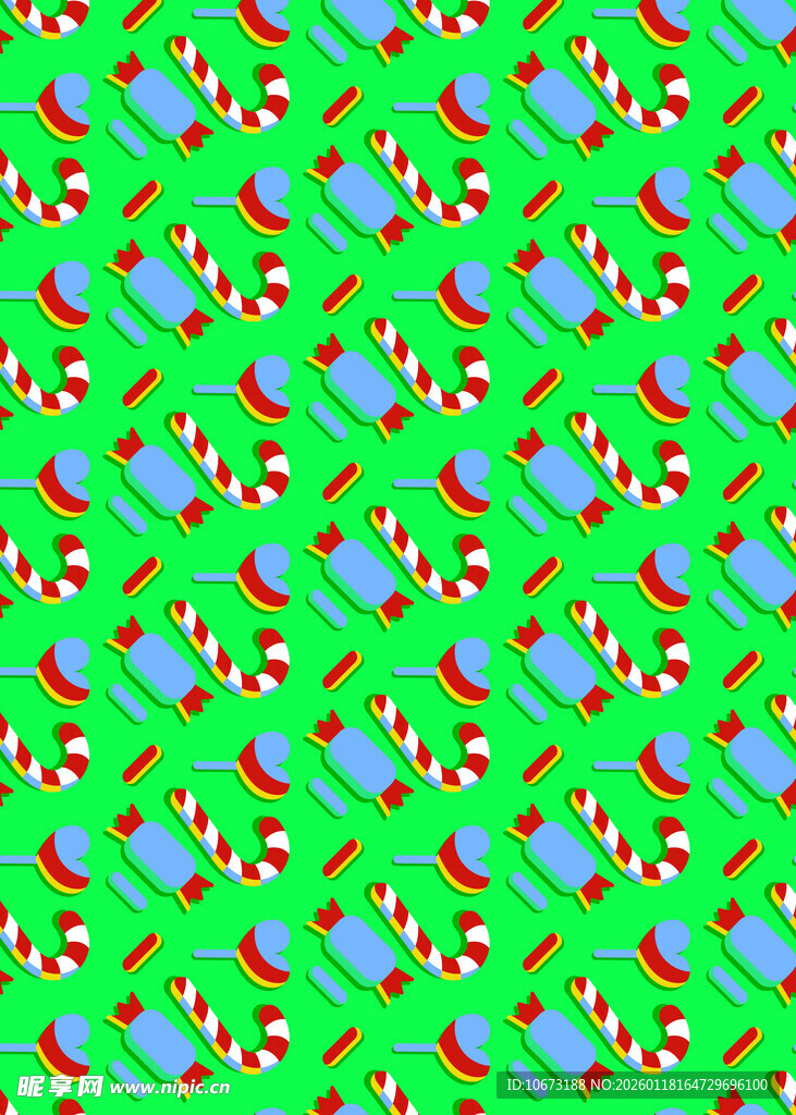 绿色背景水果图案无缝纹理