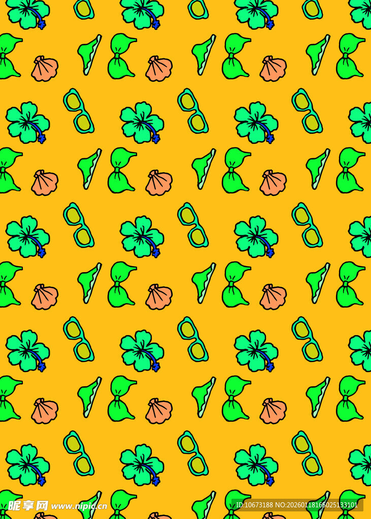 黄色背景的幸运物图案