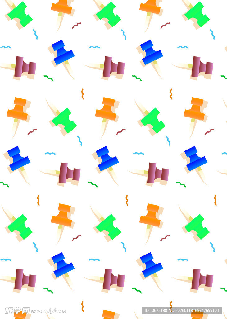 多彩小马图案无缝背景图