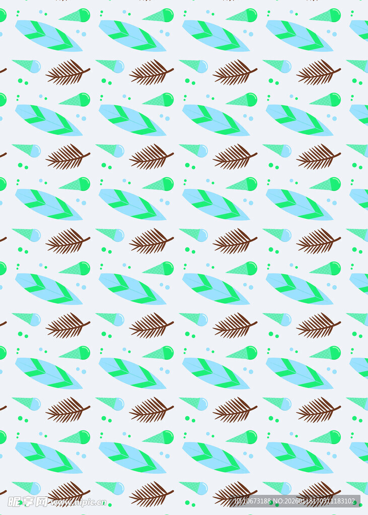 绿叶小鸟图案背景纹理