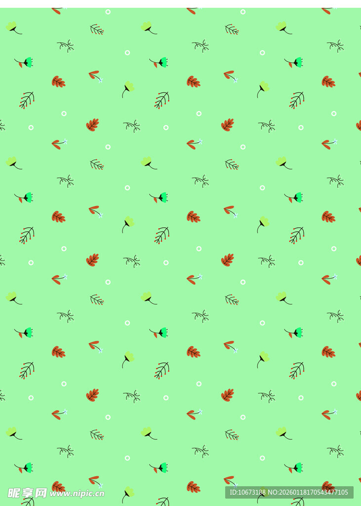 清新绿植图案背景