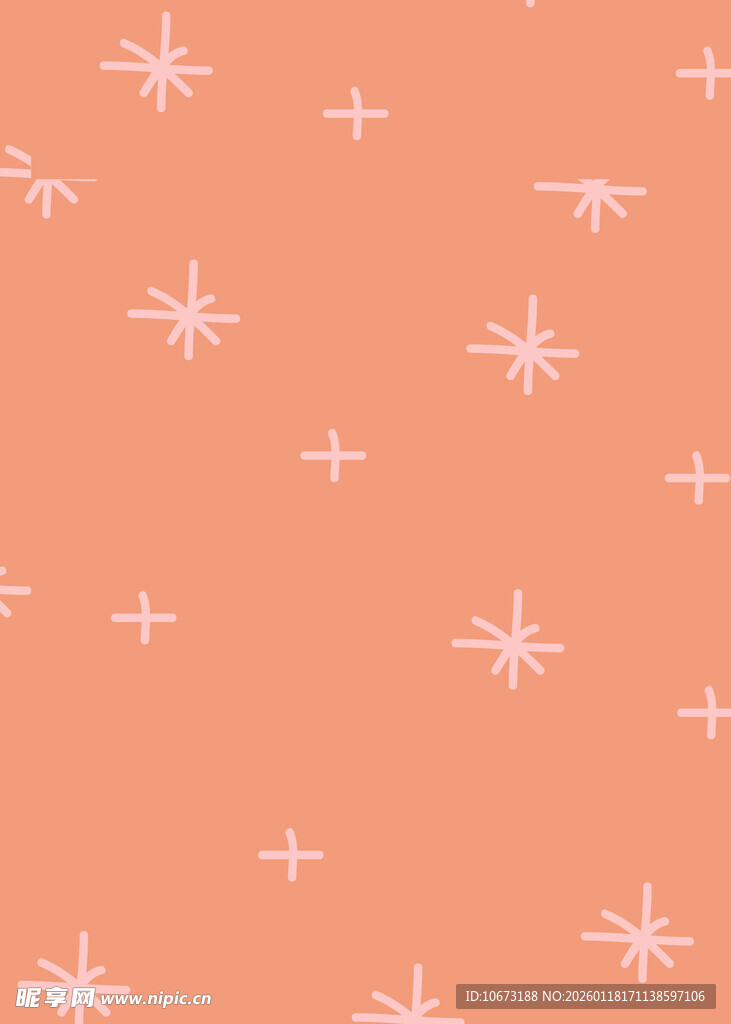 粉色背景星星十字图案
