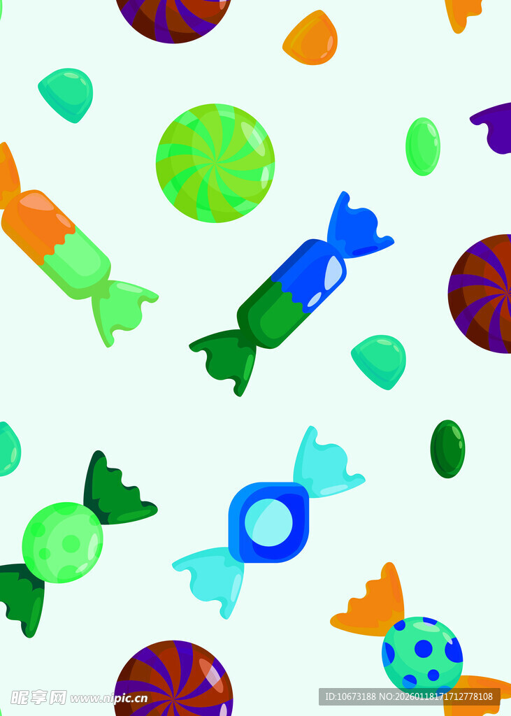 多彩糖果图案背景