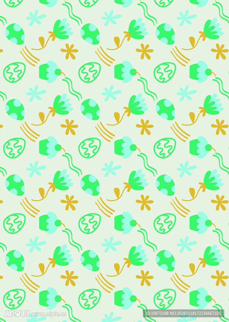 清新四叶草星星图案背景