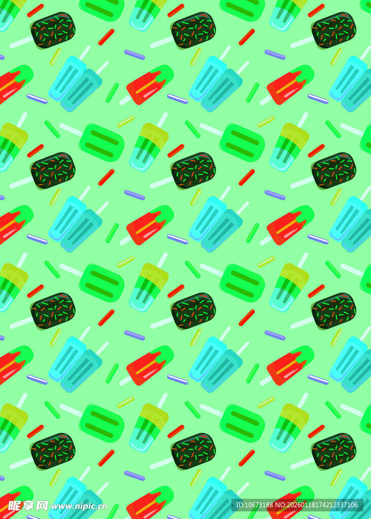 多彩冰棍图案背景