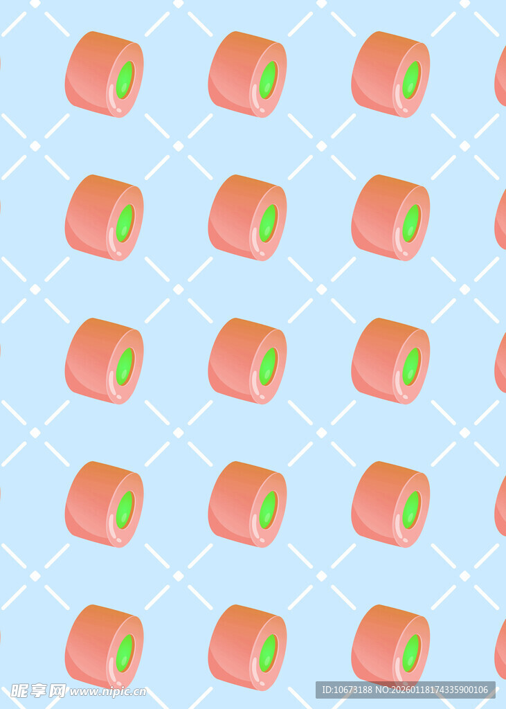 粉色寿司图案背景纹理