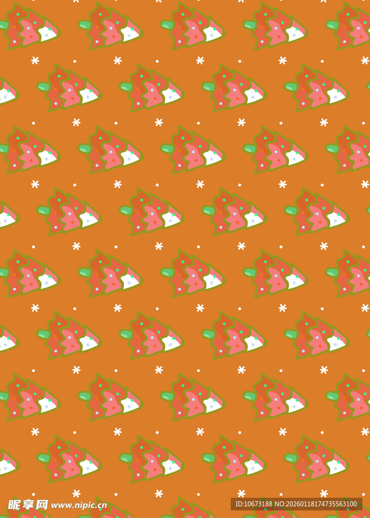 橙色底多彩小物图案背景