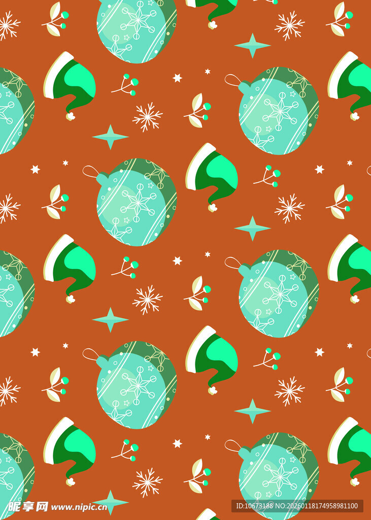 圣诞主题多彩图案背景