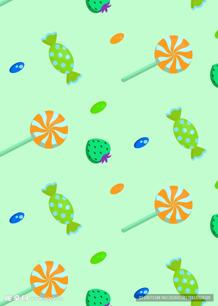 清新糖果图案背景