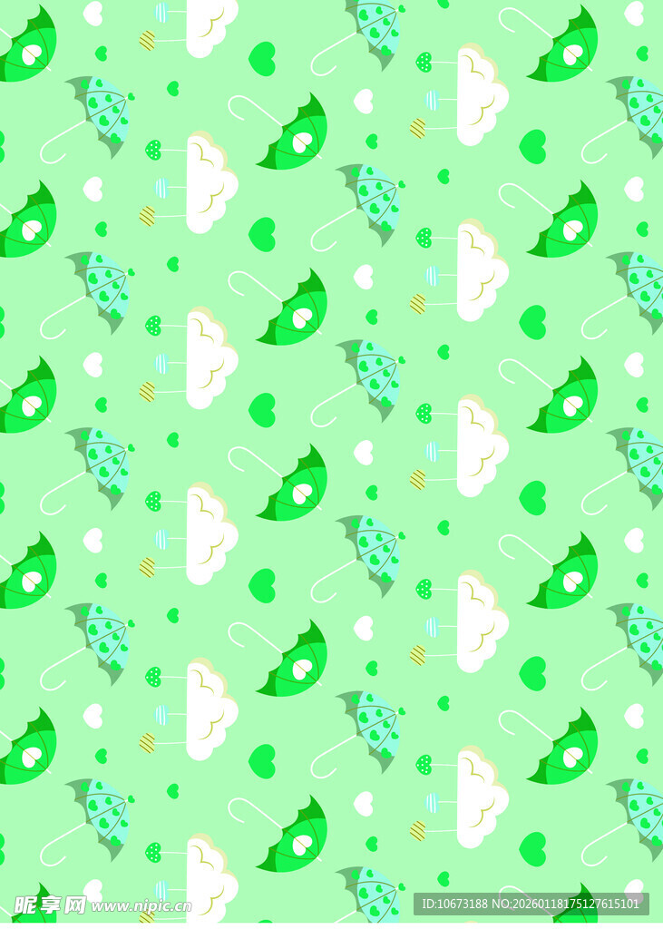 浅绿色卡通图案背景