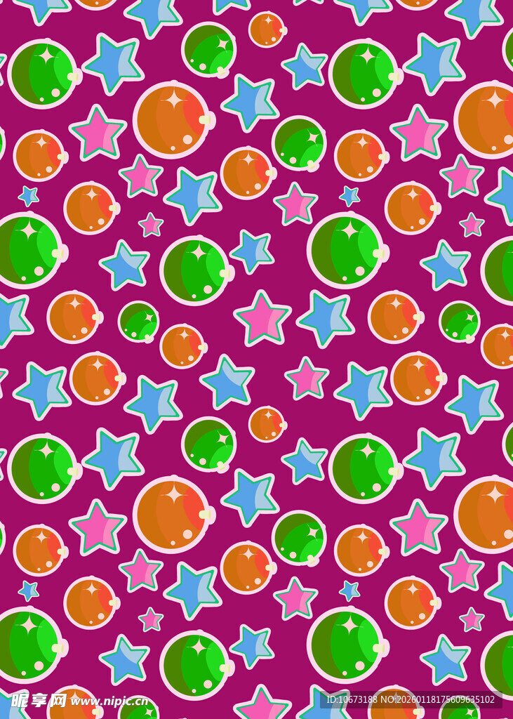 多彩糖果星星图案背景