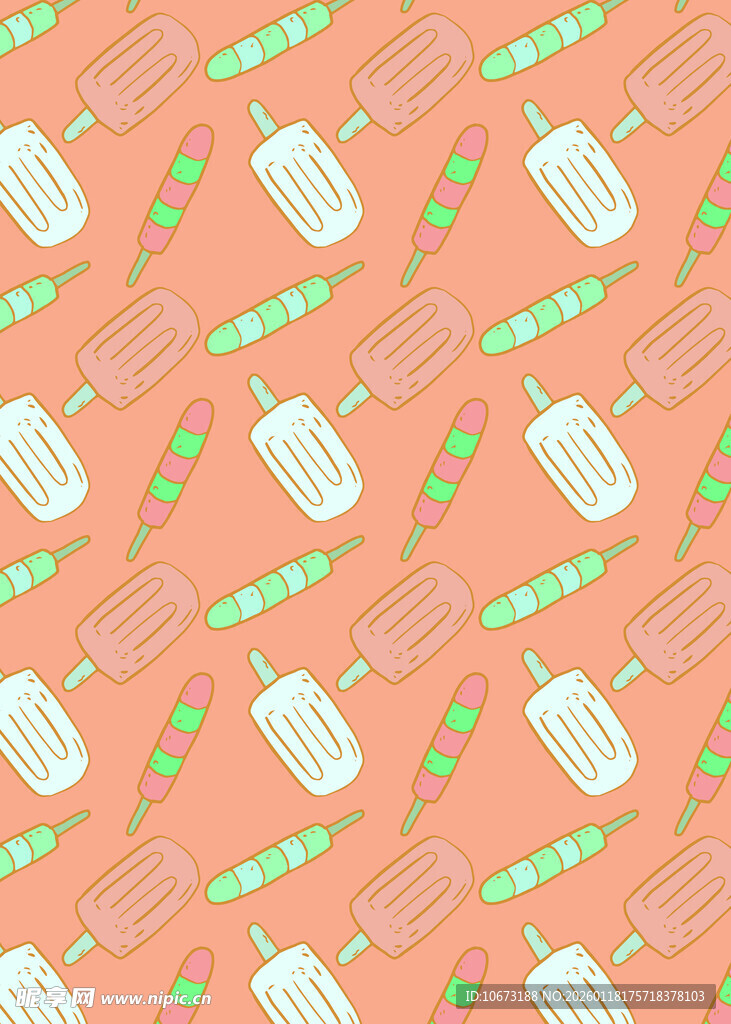 橙色背景餐具图案纹理