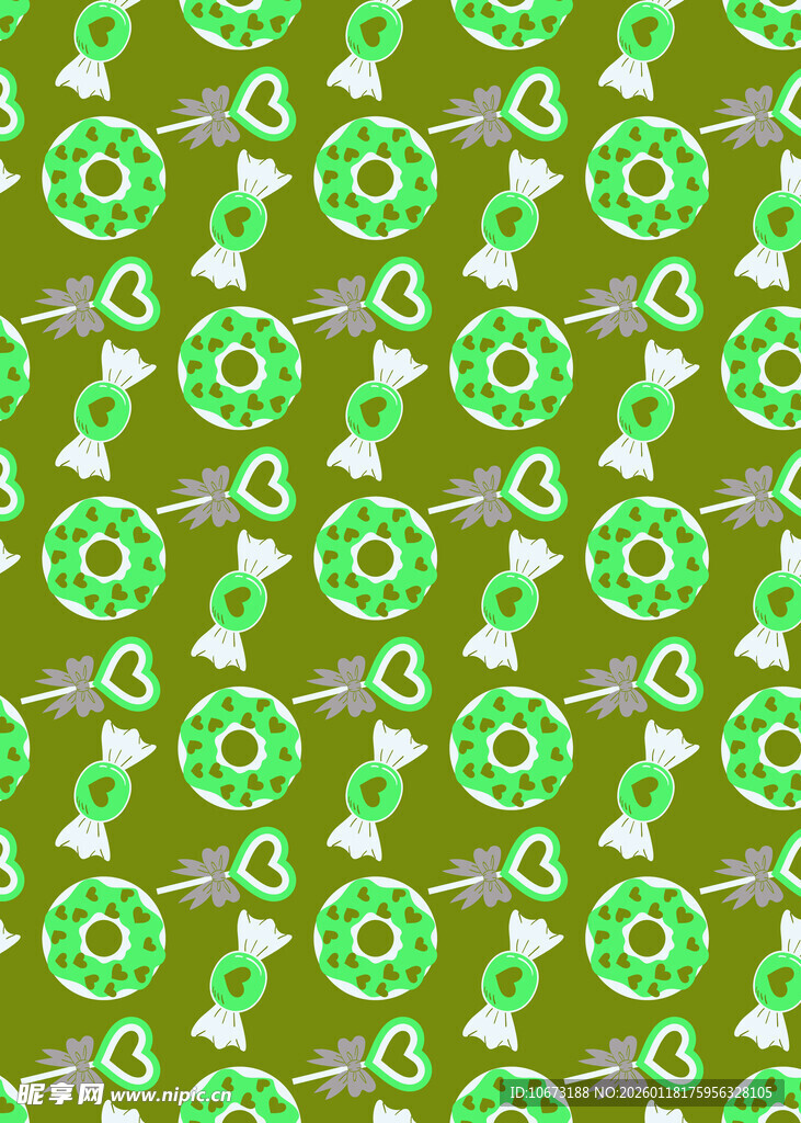 绿色铃铛花卉图案背景