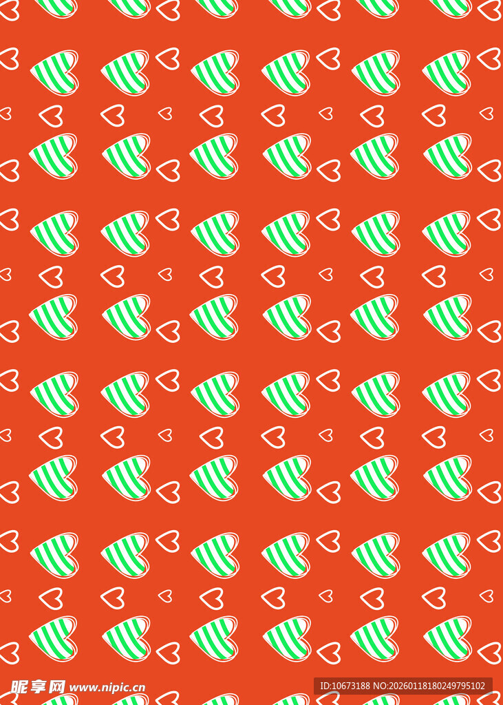 红色底多彩图案无缝背景