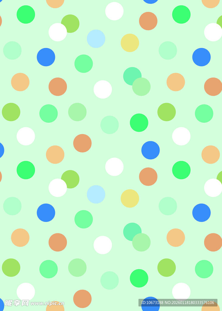 清新多彩圆点图案背景